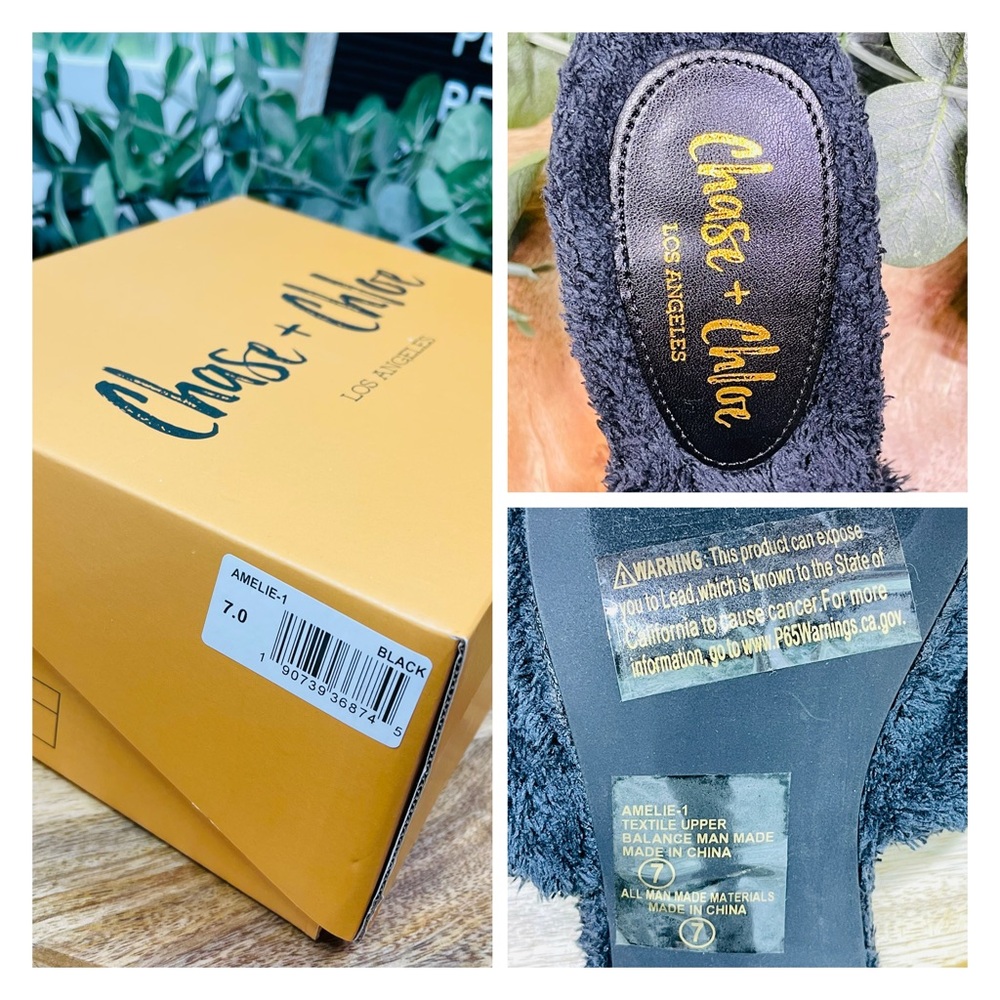 NEW CHASE AND CHLOE - Amelie Fleece Spike Sandal 7 - Picture 12 of 15